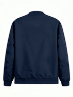 2026 Fashionable Individual Round Neck Design Women'S New Jacket Coat Carnival Letter Pattern Printed Top Casual Open Front Zippered Jacket, Circle - Navy Color