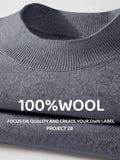 2026 New Men'S Thick High-End Semi High Neck Knitted Sweater Light Luxury Solid Color Warm Sweater Base Sweater - Grey