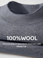 2026 New Men'S Thick High-End Semi High Neck Knitted Sweater Light Luxury Solid Color Warm Sweater Base Sweater - Grey