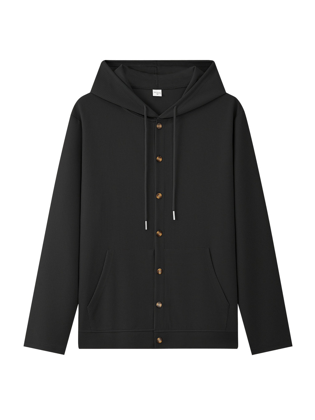 New Fall Winter Men'S Cardigan Hoodie - Button-Front Sporty Casual Sweatshirt, Soft And Comfortable, Versatile Streetwear Gentleman Top Winter Clothes for Men - Black