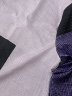 Men's Long-sleeve Shirt with Geometric Plaid Patchwork Print, Featuring a Mature Business-casual Style, Suitable for Workplace Commuting, Casual Gatherings, and Light Business Attire Occasions - Lavender