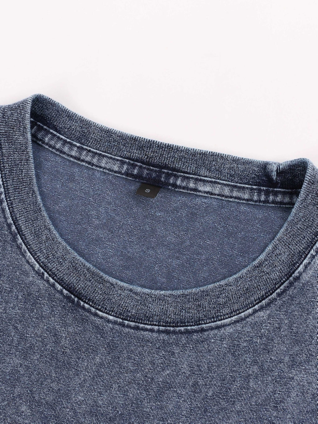 Spring Summer Fall New 240G Heavyweight Denim Washed T-Shirt Pocket Style Short Sleeve Loose American Vintage Trendy Brand Short Sleeve T-Shirt Men'S T-Shirt - Light Blue
