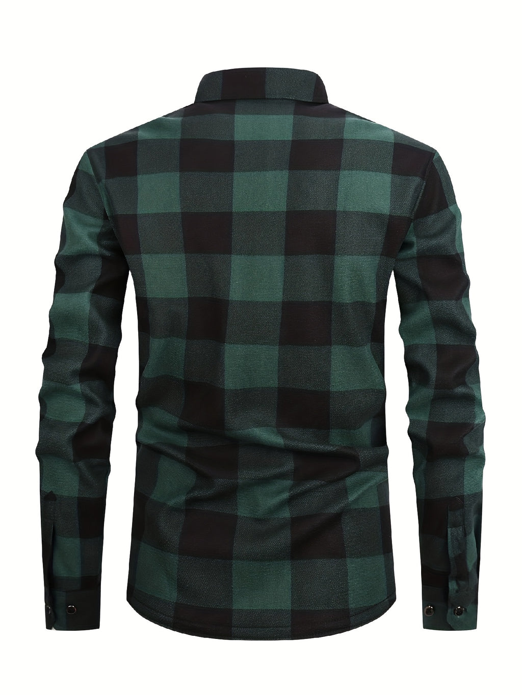 2026 Men's Plaid Shirt - Color Block Design, Brushed Lining, Warm Winter Flannel (Casual & Outdoor) Color Block Lining, Cold Weather Flannel for Outdoor Bold Color Block, Brushed Interior, Urban Style - Military Green