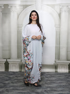 Batwing Sleeve Women's Dress - White