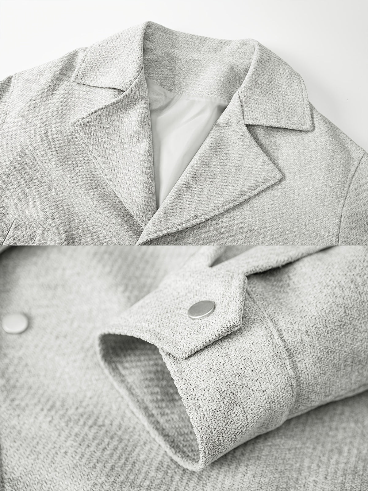 Men's Light Luxury Lapel Button-Front Cardigan Jacket - Loose Fit Blazer Coat with Lapel Collar & Button Closure, Machine Washable Suitable for Business Casual, Office Wear, Daily Use, Outdoor Events - Solid Color Outerwear - Off-white