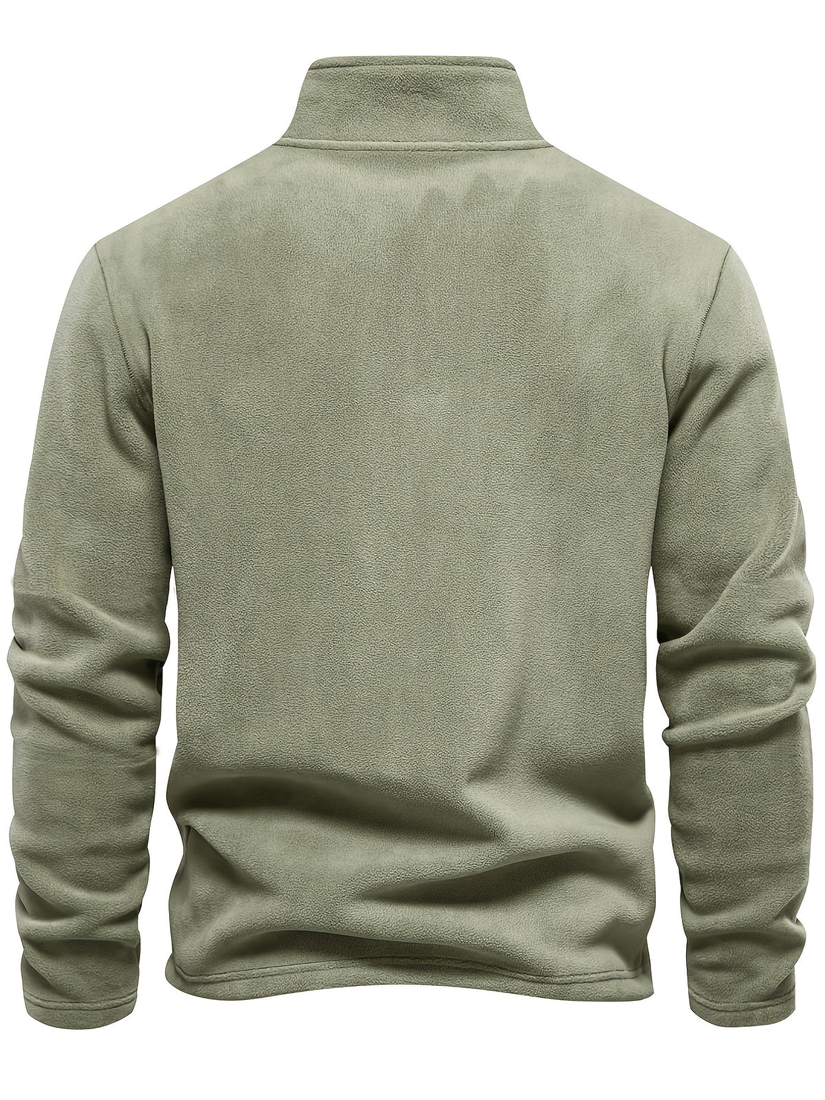 Autumn-Winter Plush Top Half-Zip Sweatshirt Trendy Warm Clothing - Mint Green