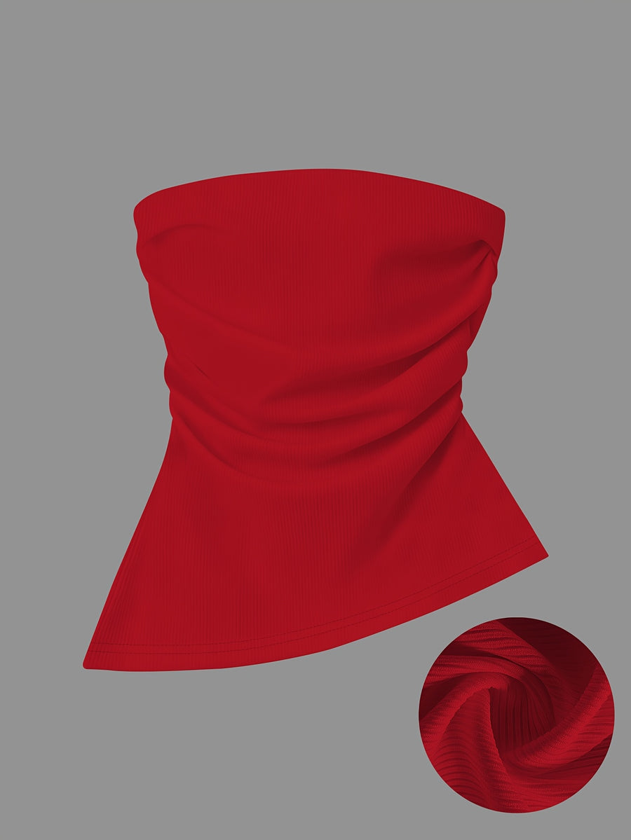 European And American Style Women'S Tube Top, New Pleated Slim-Fitting Split Hot Style Sleeveless Vest for Spring, Summer And Autumn - Red
