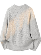 Men's Heavyweight Chunky Cable Knit Sweater - Vintage Chunky Twist Cable & Diamond Pattern Sweater, Loose Fit Warm Crewneck Pullover, Hand Washable Winter Sweater Suitable for Autumn and Winter Casual Wear, Non- Jumper - Light Grey