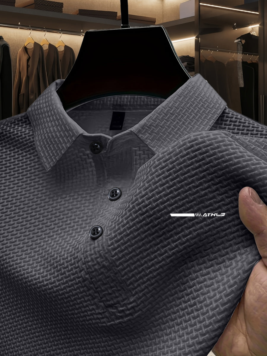 Summer Shirt, Breathable Daily Wear Quick- Fabric Business Casual Short Sleeve with Collar and Button Details, Comfortable and Breathable Micro-Texture Shirt for Casual Attire - Dark Grey 1