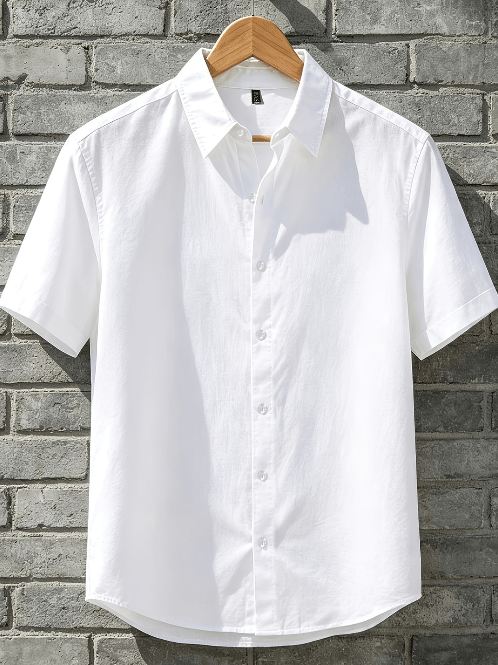 A Versatile Men'S Short-Sleeved Shirt for Summer, Featuring a Easy Solid Color Collar Design And Breathable Fabric for Long-Lasting Freshness. Available in Multiple Colors, It Is Easy to Handle for Casual Commuting. (solely Includes 1 Top) - White