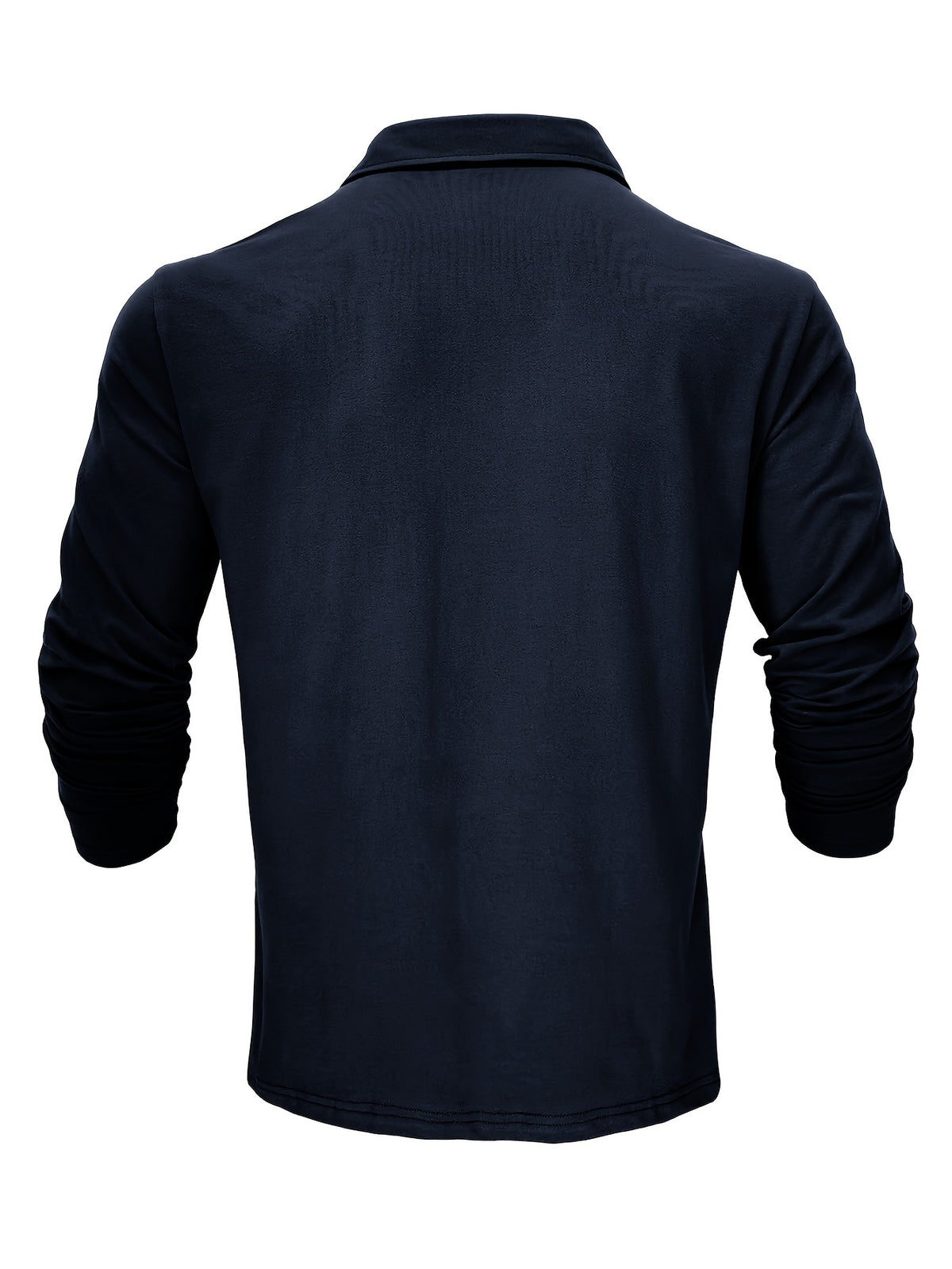 New Style Lapel European And American Style Men'S T-Shirt, Solid Color, Cross-Border Foreign Trade Men'S Long-Sleeve Polo Shirt - Royal Blue