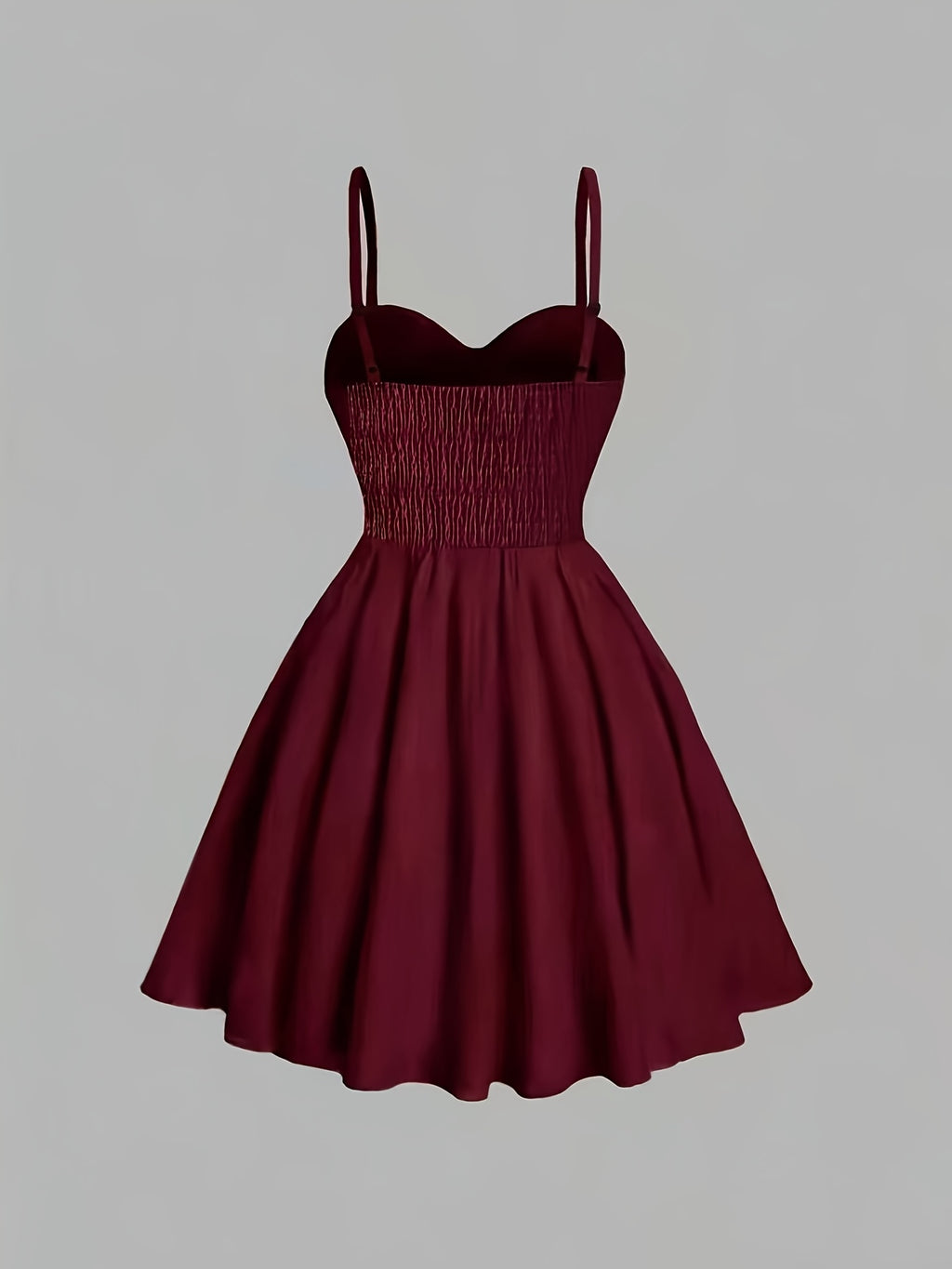 Summer Elegant Floral Print Waist-Cinching Strappy Mini Dress for Women - Deep Red