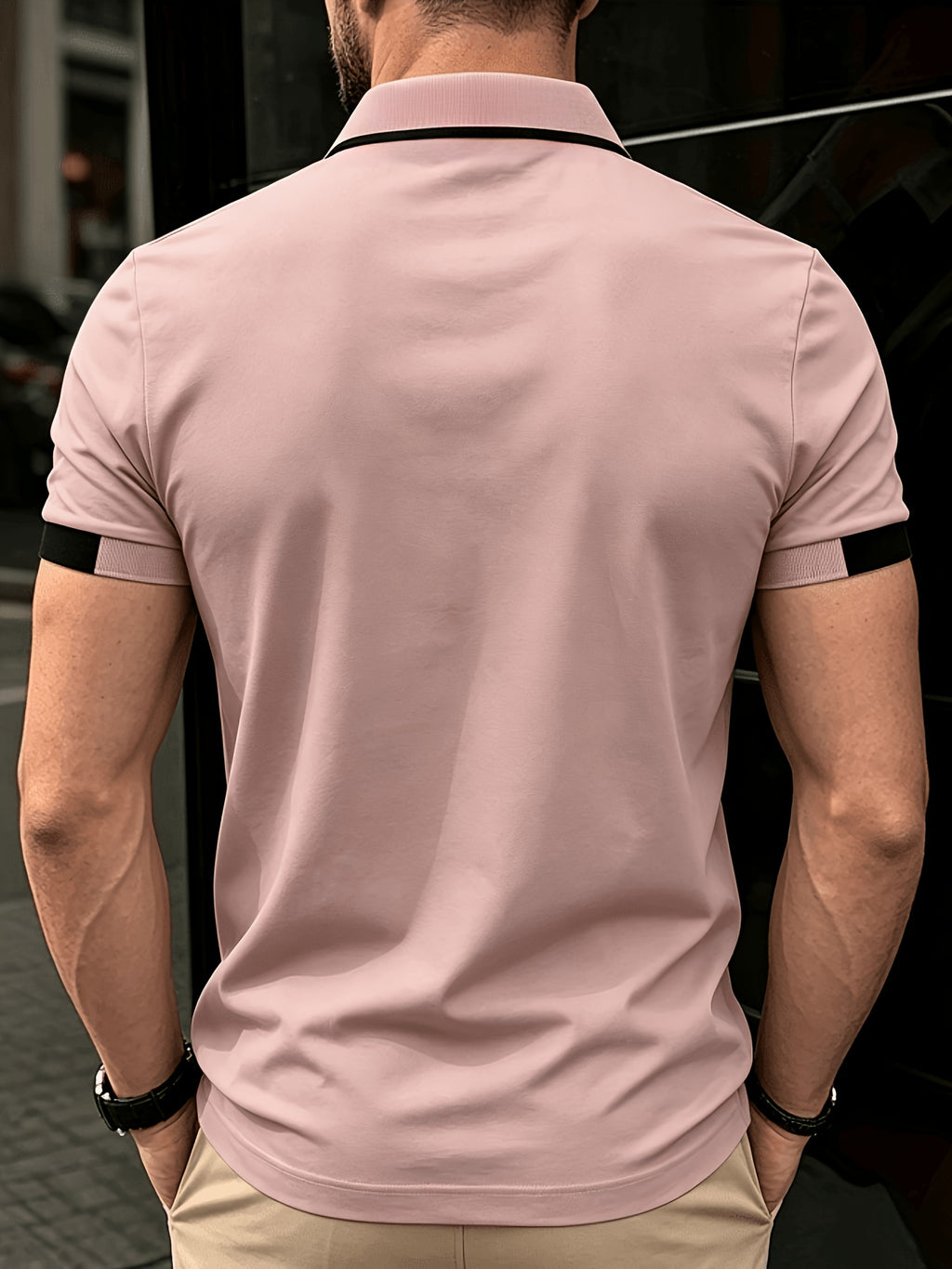 New Men'S Novelty Polo Shirt, Western Hot Style Button-Up Polo, Comfortable Breathable Lapel Short Sleeve, Casual Outerwear Men'S Short Sleeve Top [Printed Design - Not Textured] - Mixed Color 4