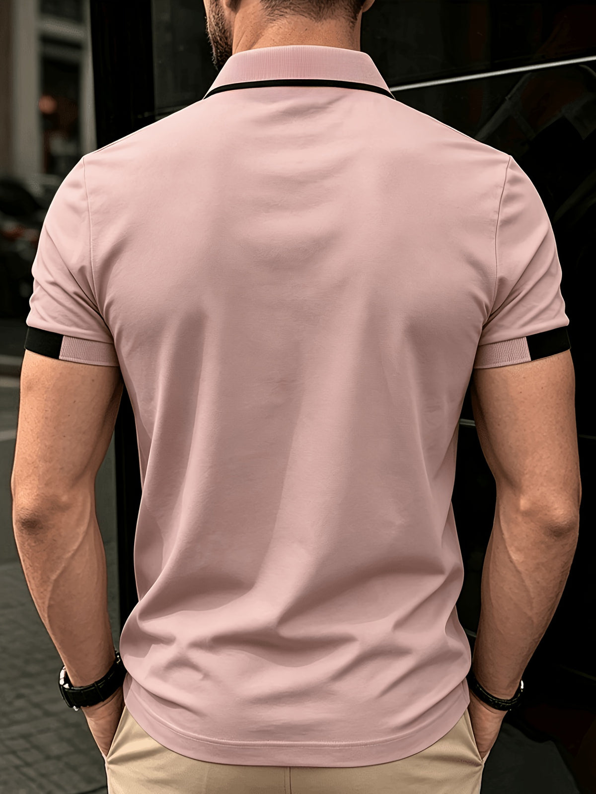 New Men'S Novelty Polo Shirt, Western Hot Style Button-Up Polo, Comfortable Breathable Lapel Short Sleeve, Casual Outerwear Men'S Short Sleeve Top [Printed Design - Not Textured] - Mixed Color 4