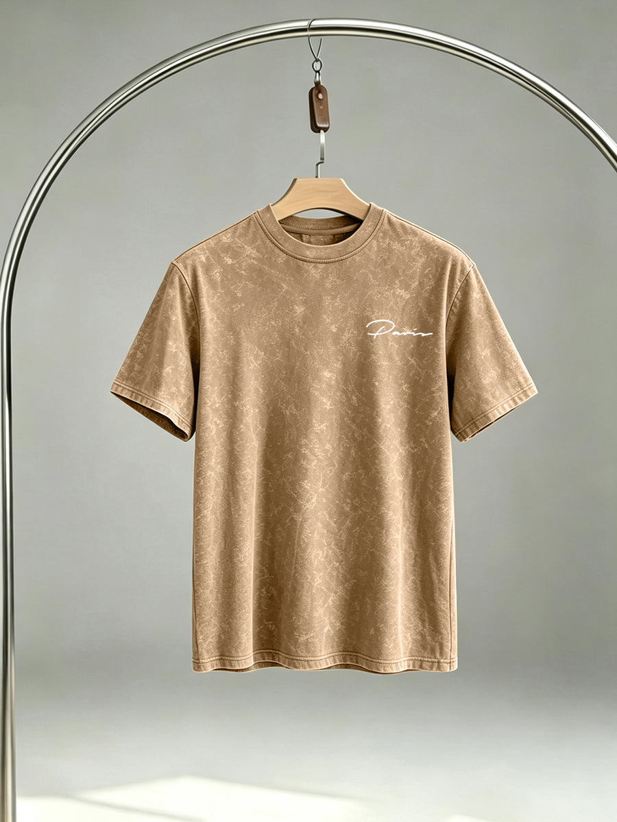 High Street Distressed Short Sleeve Three-pc Crew Neck T-Shirts for Men, Slim Fit, Casual, for Layering or Wearing Outdoors, Basic Tees - Green+Khaki+Black