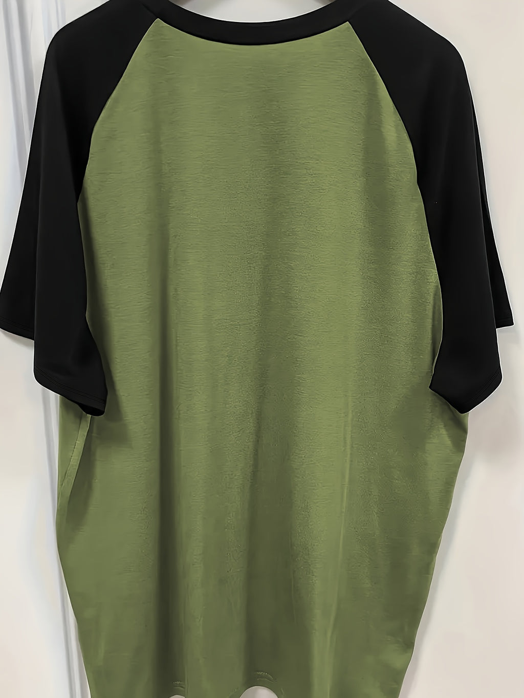 Letter Print Drop Shoulder T-Shirt, Short Sleeve Crew Neck Casual Top for Spring & Summer, Women'S Clothing - Green