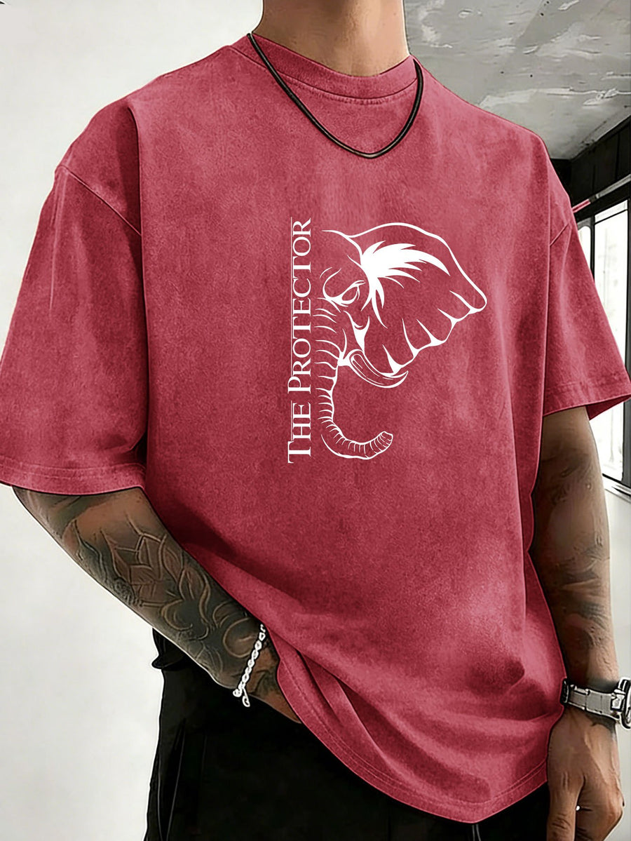 2026 Back-To-School Trendy T-Shirt Unisex, Washed Distressed Loose Fit, Double-Sided Print, Breathable And Sweat-Absorbent, Campus Outdoor Sports Loose Short Sleeve, Sweat-Resistant - Red