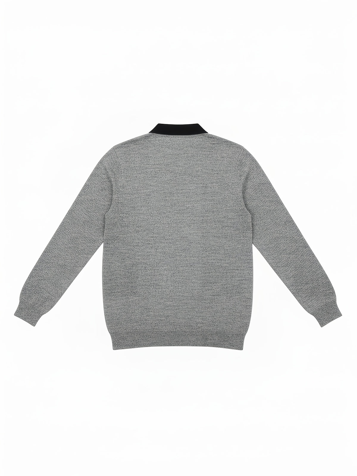 Men's Autumn Winter Casual Versatile Warm Long Sleeve Knit Sweater Fashion Contrast Color Neck Knit Base Layer Sweater - Grey
