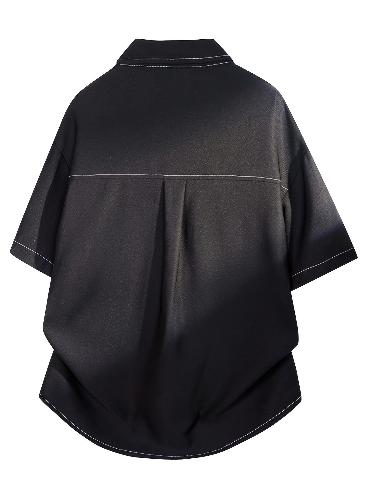 Men's Vintage Relaxed Fit Denim Shirt Jacket, Optimized Shoulder Lines to Minimize Dropped Shoulder Flaws for a More Defined Silhouette. The Placket Features Snap Buttons with Precise Stitching for Neat, Sturdy, and Durable Construction - Black