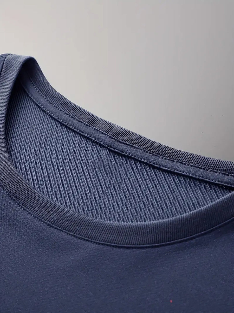 Men's T-Shirt Summer Short Sleeve Lightweight Top Black Big Apple Print Oversized Men's T-Shirt Streetwear Niche High Street Style  Casual Top! Round-neck Short Sleeve Top, Relaxed Loose Knit T-shirt, Suitable for Daily Wear, Casual Sport - Navy Color