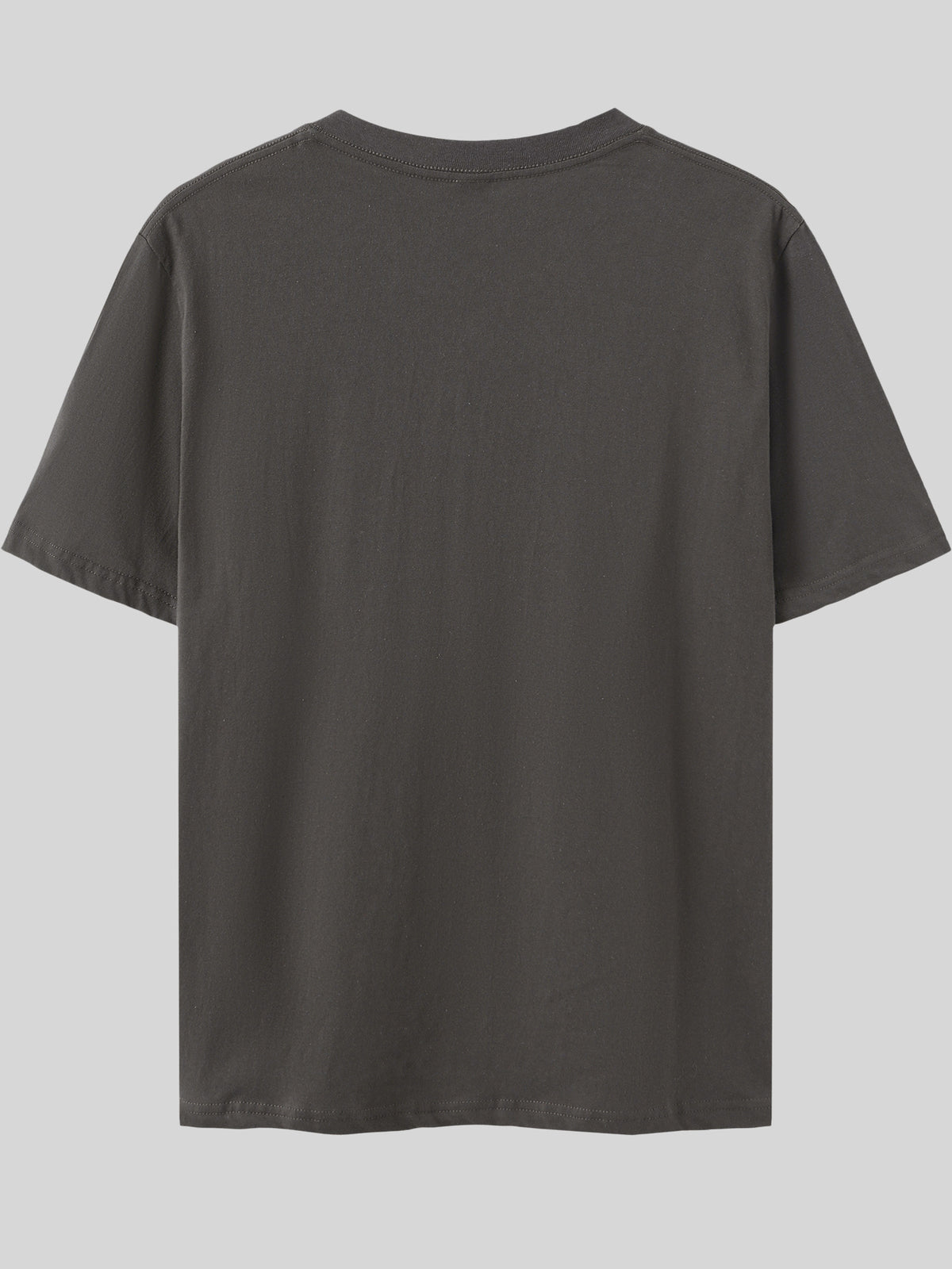 Men's 100% Pure Cotton T-Shirt, Los Angeles Letter Print, Comfortable and Breathable, for Spring/Autumn Casual Daily Wear - Dark Gray