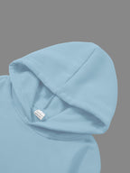 Women's Winter Casual -Lined Thickened Hooded Sweatshirt and Sweatpants Two-Piece Set - Sky Blue