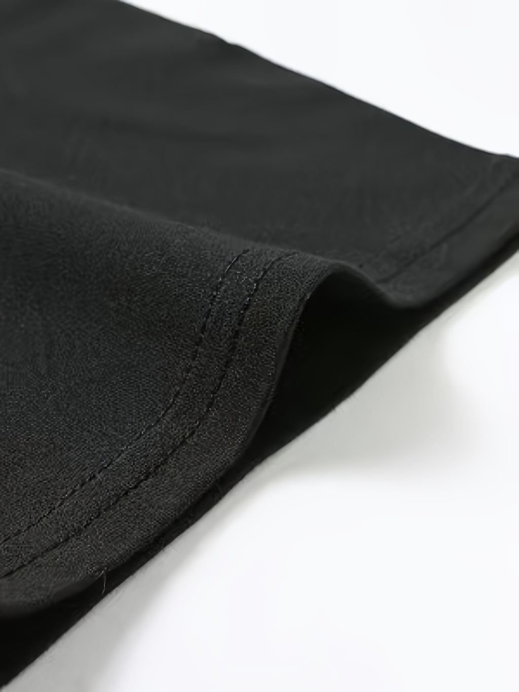 Men's Casual Drawstring Stand Collar Short Sleeve - Black