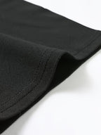 Men's Casual Drawstring Stand Collar Short Sleeve - Black