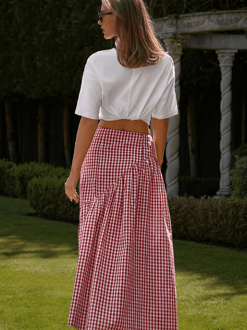 Women'S Checkered Printed Mini Skirt - Multicolor