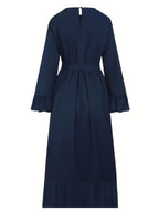 Women's Maxi Dress, Elegant and Casual All-Season Dress for Daily and Formal Occasions, Machine Washable - Blue