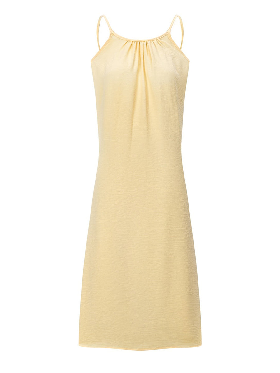 2026 Cross-Border New Women'S Suspender Coat, Backless, Loose Home Wear, Casual Dress - Apricot
