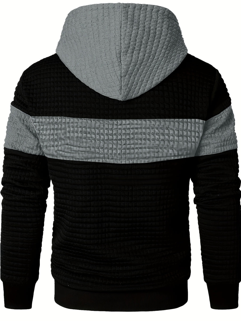 Color-Block Fashion Hoodie Sweatshirt Casual Versatile Men'S Pullover - Silvery Grey