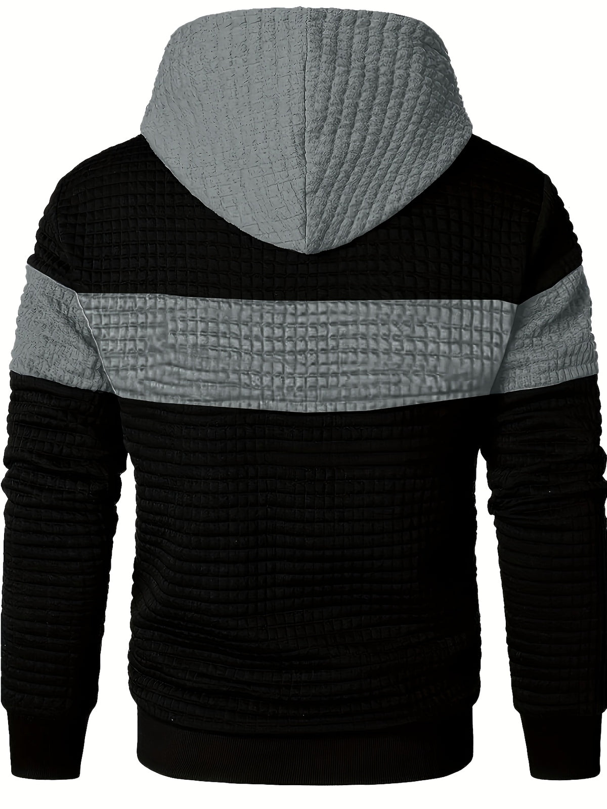 Color-Block Fashion Hoodie Sweatshirt Casual Versatile Men'S Pullover - Silvery Grey