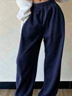 Autumn And Winter Beauty European And American Fashion Casual Trousers - Navy blue color