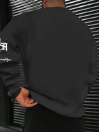 American-style Men's Faith-inspired Crewneck Sweatshirt! A Great Choice for Light Socializing or Daily Streetwear, Machine Washable, Featuring City Emblems of Los Angeles and Brooklyn, and the Attitude Element of "Believe in Dreams, Never Stop - Black