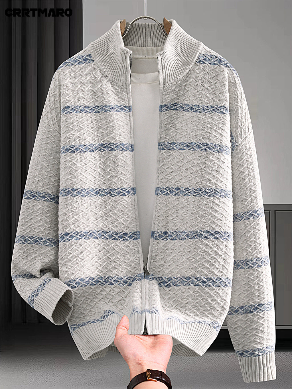Men's Pullover Sweater, Warm Long Sleeve Casual Top for Fall and Winter - Grey