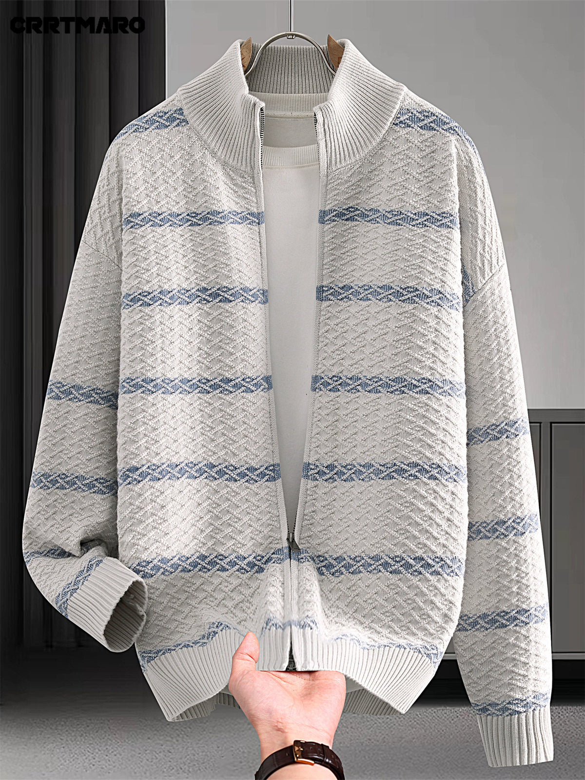 Men's Pullover Sweater, Warm Long Sleeve Casual Top for Fall and Winter - Grey