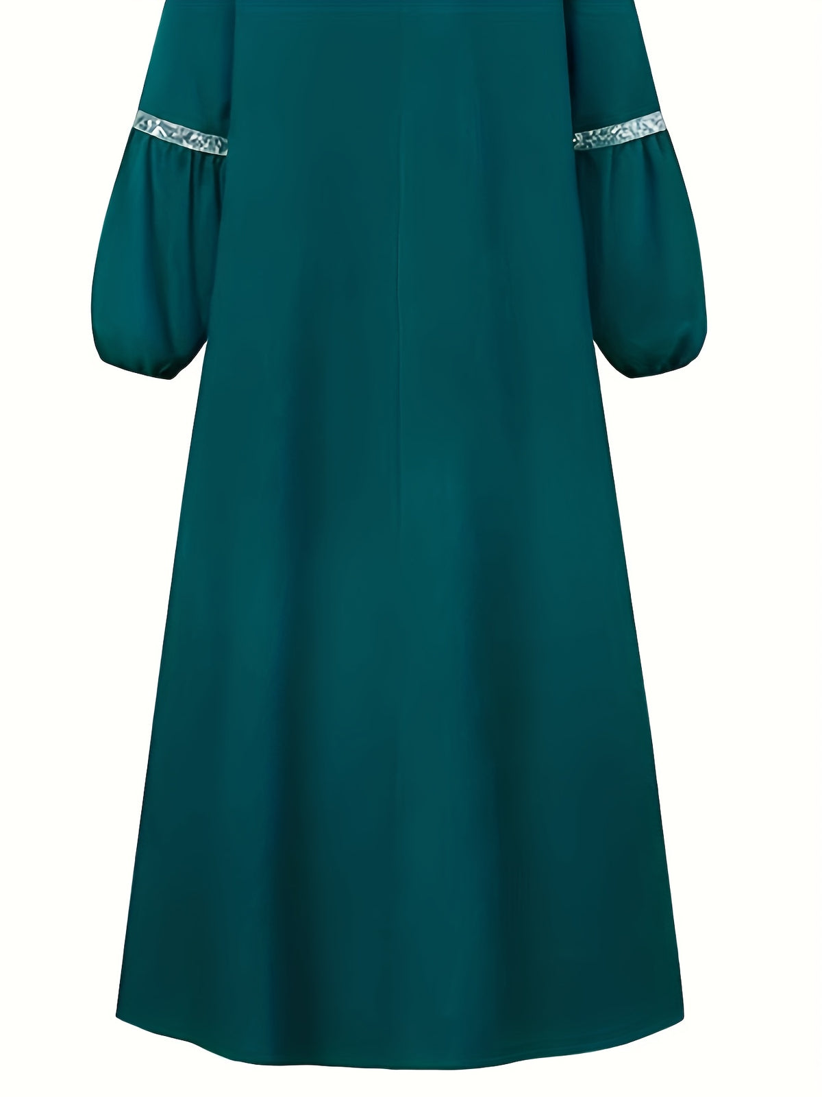Middle Eastern Long Sequin Patchwork Dress Gown - Dark Green