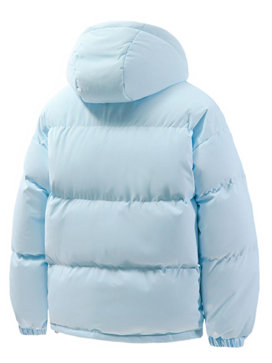 Spring And Autumn Men'S Jacket 2026 New Men'S Solid Color Cargo Coat Multi-Color Warm Thick Daily Outing All-Match Jacket - Glacier Blue