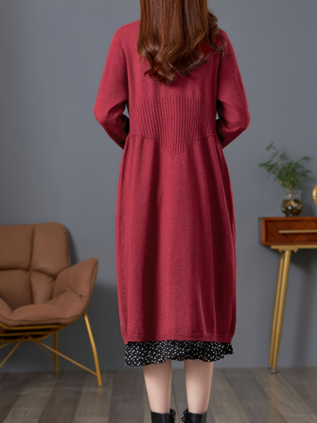 Spring And Autumn 2024 New Women'S Cardigan, a Stylish And Elegant Long Sweater Coat, Loose And Trendy Outerwear - Burgundy