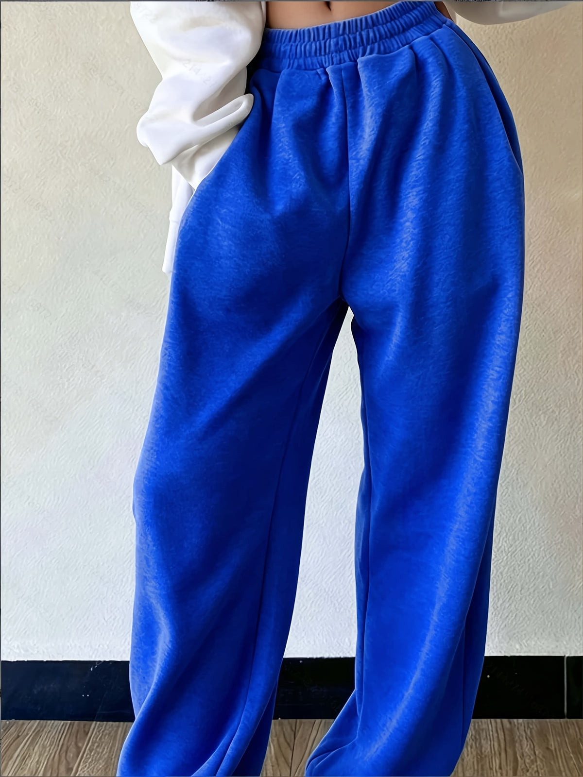 Autumn And Winter Beauty European And American Fashion Casual Trousers - Multicolor-Blue