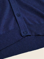 Men's Classic V-Neck Sweater - Elegant Button-Front Cardigan, Soft Knit Sweater for Fall/Winter, Office & Formal Events - Easy-Care Everyday Chic Sweater Coat, Sweater Cardigan, Winter Wardrobe Essential, Modern Vneck Design, Solid Color Design - Royal Blue