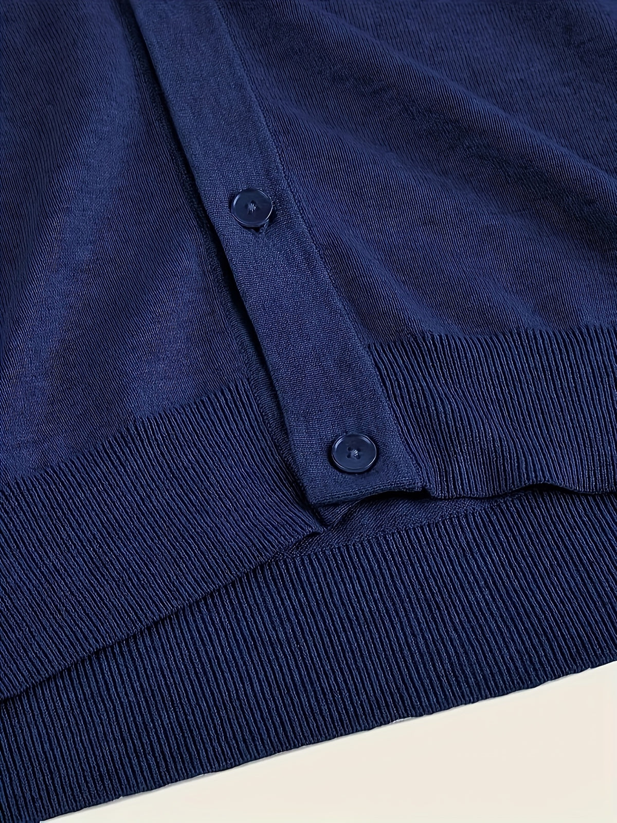 Men's Classic V-Neck Sweater - Elegant Button-Front Cardigan, Soft Knit Sweater for Fall/Winter, Office & Formal Events - Easy-Care Everyday Chic Sweater Coat, Sweater Cardigan, Winter Wardrobe Essential, Modern Vneck Design, Solid Color Design - Royal Blue