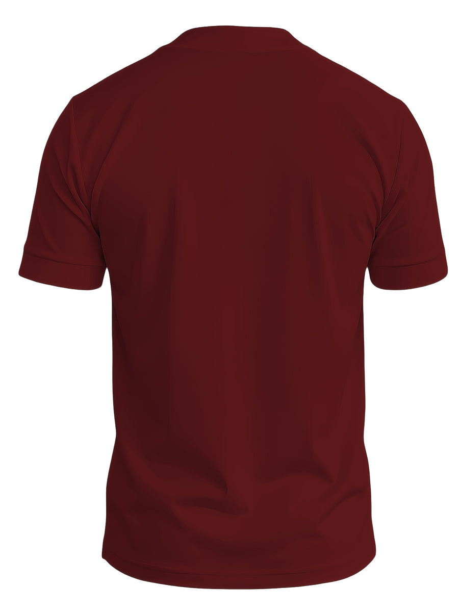 A 2026 New Style Men'S Summer Casual Sports V-Neck T-Shirt, Featuring a Street Fashion V-Neck Design, a Lightweight And Breathable Training Shirt for Exercise And Fitness, Suitable As a Base Layer for Daily Wear - Burgundy