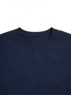 Men'S Longline T-Shirt with Trendy Street Style, Soft And Breathable, 100% Polyester, Bold Colorful Printed Design, Crew Neck, Short-Sleeve Summer Shirt, T-Shirt - Navy Color
