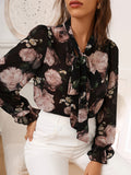 Directional Black Floral Shirt Q115 - Mixed colors
