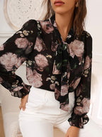 Directional Black Floral Shirt Q115 - Mixed colors
