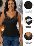 1pc Women's Vest Warm All-In-One Wireless Bra Built-In Fixed Padding High-Elastic Fabric Suitable for Various Body Shapes Non-Deformable for Long Wear Suitable for Various Scenes In Autumn And Winter Seasons - Black