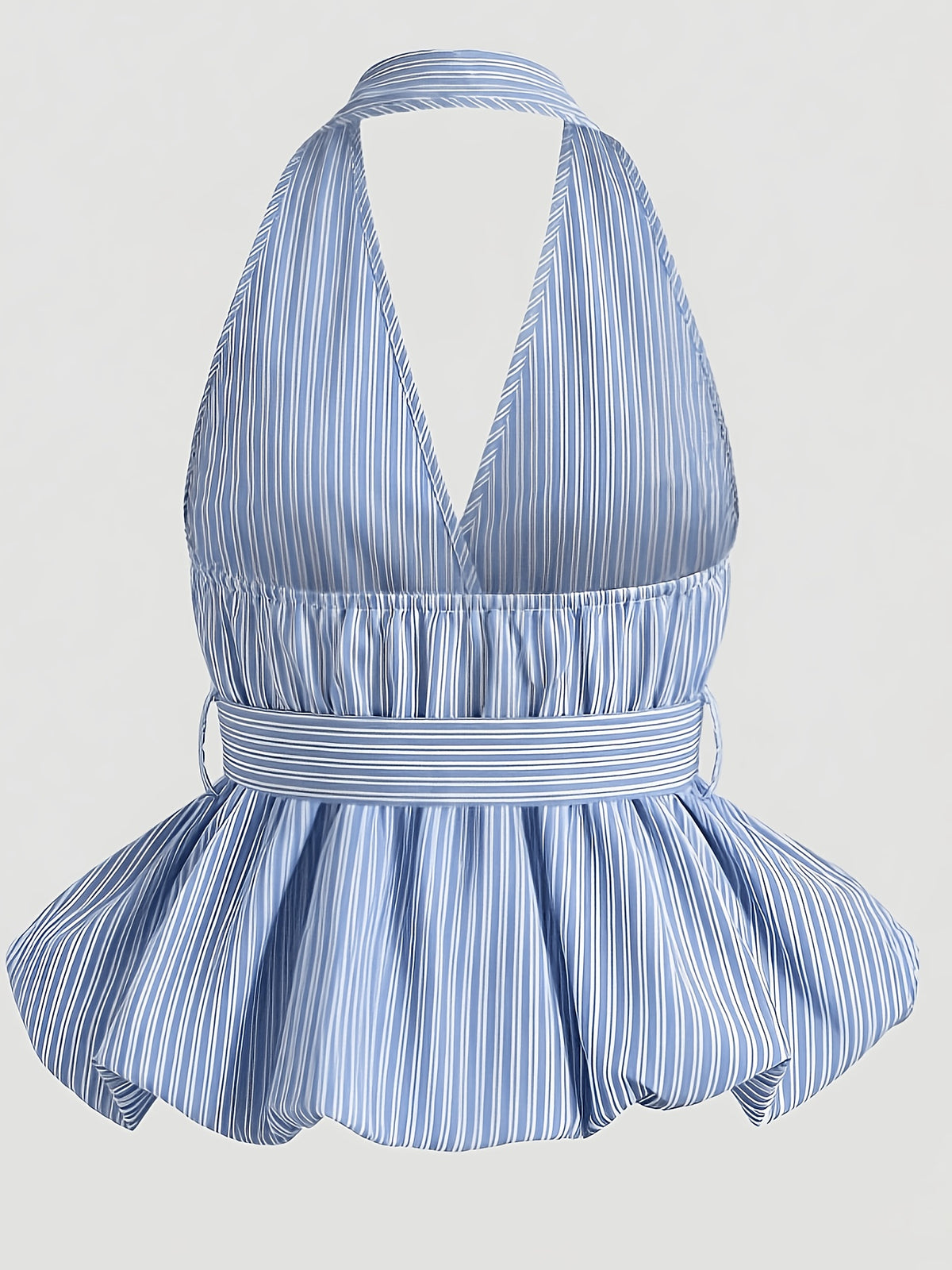 Women'S Solid Color Elegant Bowknot Halter Top - Blue