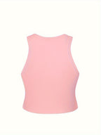 2025 New Trendy Elements Women'S Y2K Fashion Autumn And Summer Popular Retro Round Neck Sleeveless Vest Featuring "Letters, Numbers, Warm Slogans, Messages, And Personal Statements" Printed Patterns. Easy And Stylish, Cute And Sweet - Pink